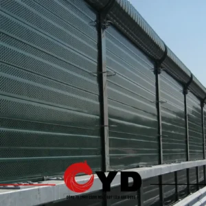 Tấm tường cách âm tiêu âm và rào chắn tiếng ồn công nghiệp.