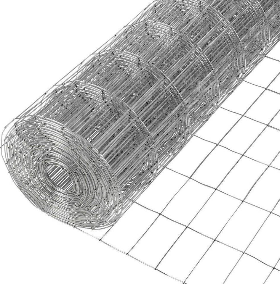Cuộn lưới thép hàn mạ kẽm mắt 100 × 100 mm được mở một phần